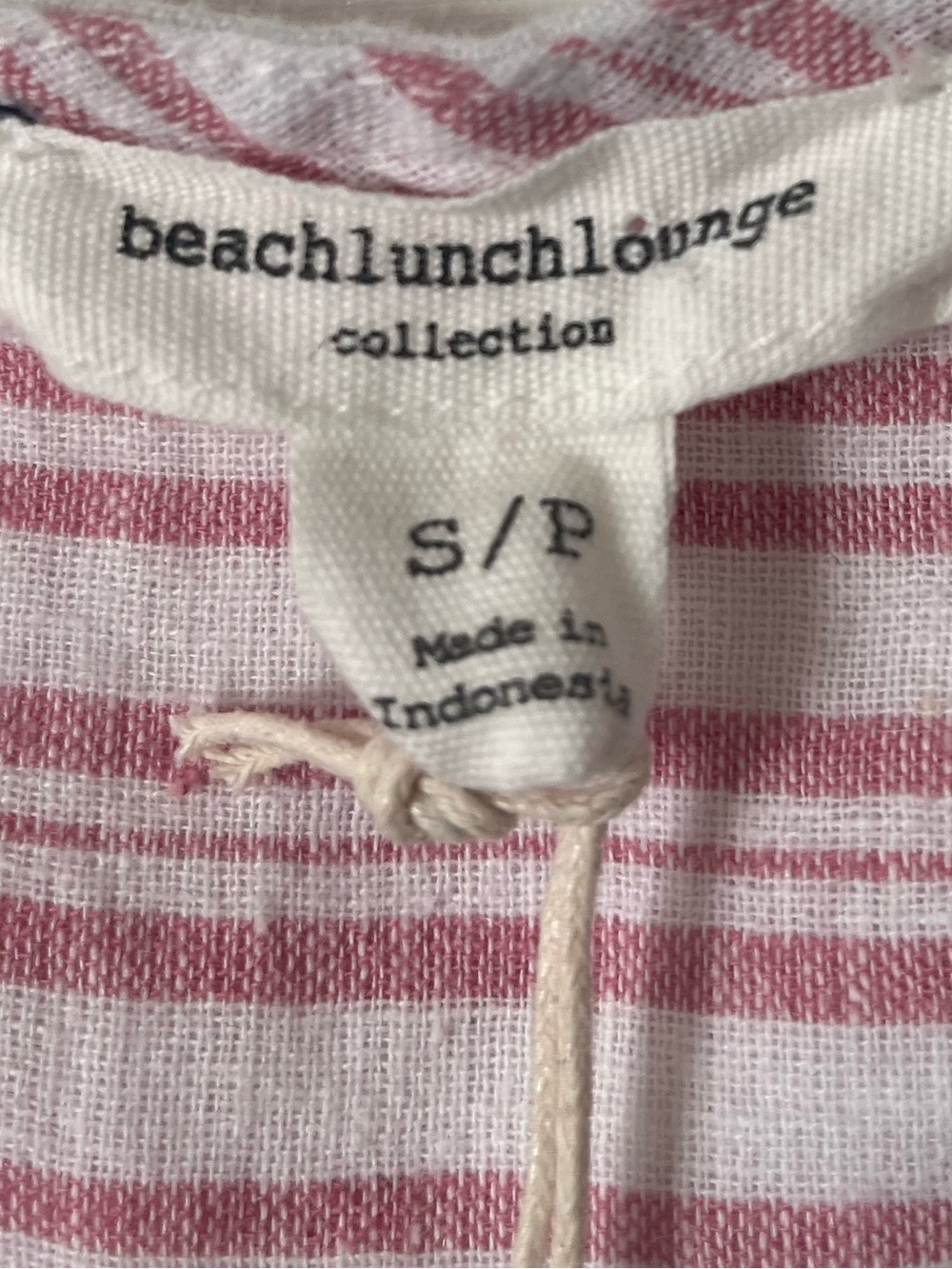 Beachlunchlounge Pink White Stripe Linen Sleeveless Tunic Top Size S - Picture 3 of 4